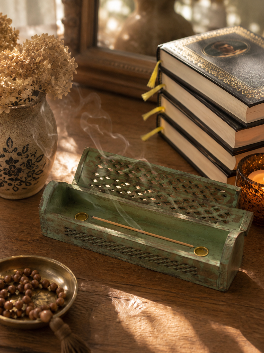 Vintage Wooden Incense Burner Box
