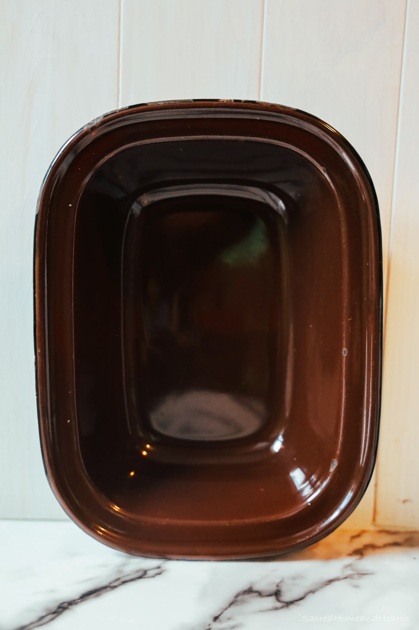 Medium Brown Enamel Platter