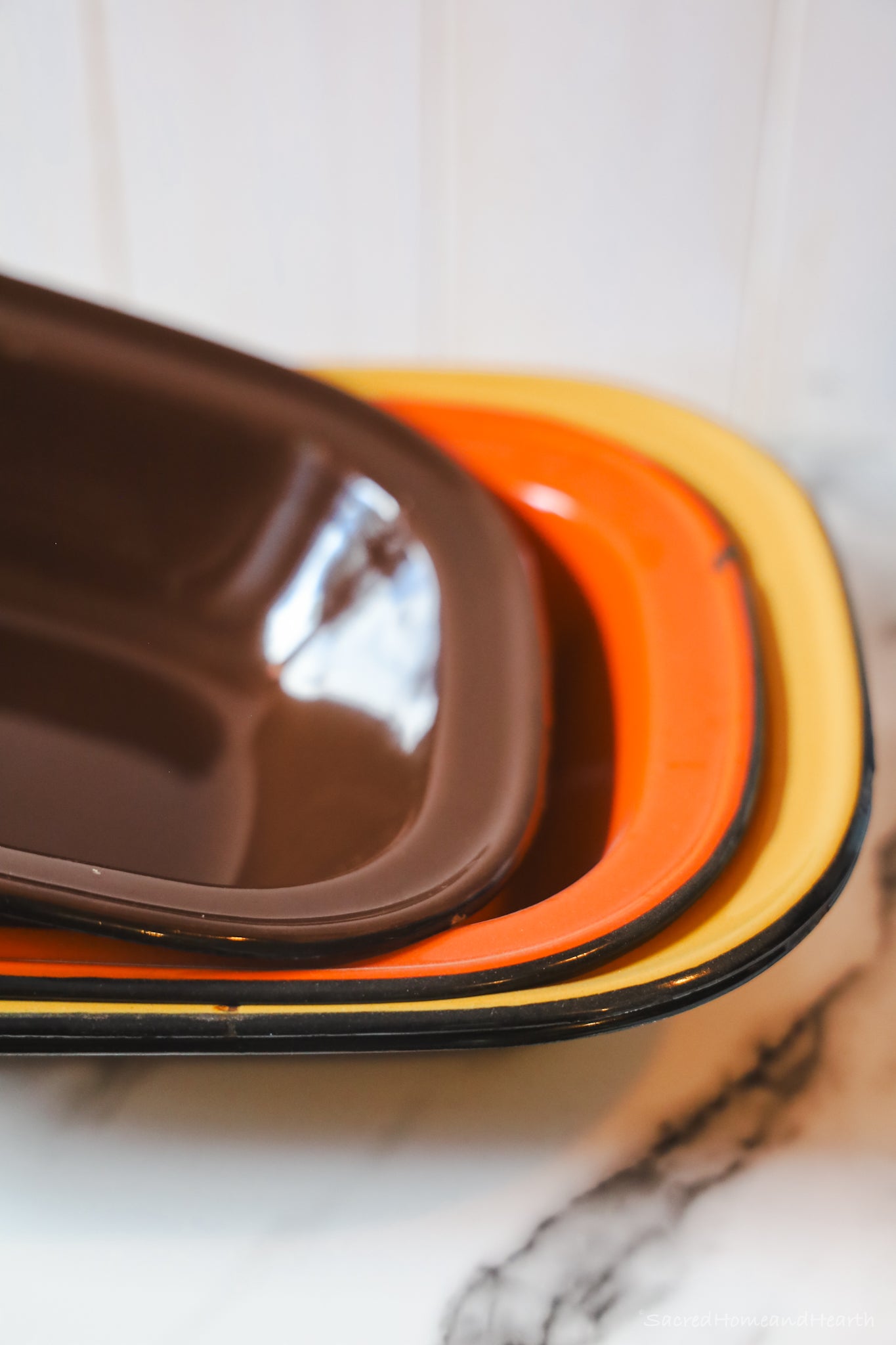 Medium Brown Enamel Platter