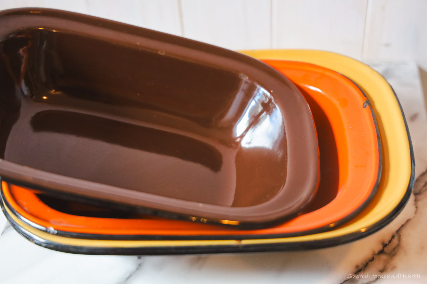 Medium Brown Enamel Platter