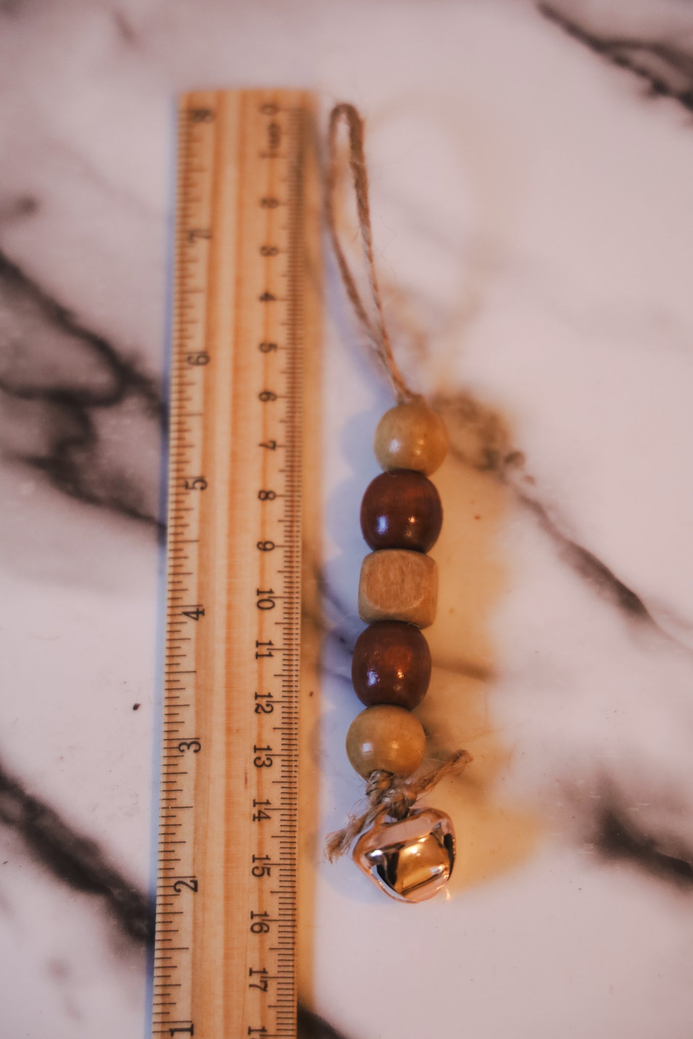 Wooden Beads and Bell Ornament(set of 5)