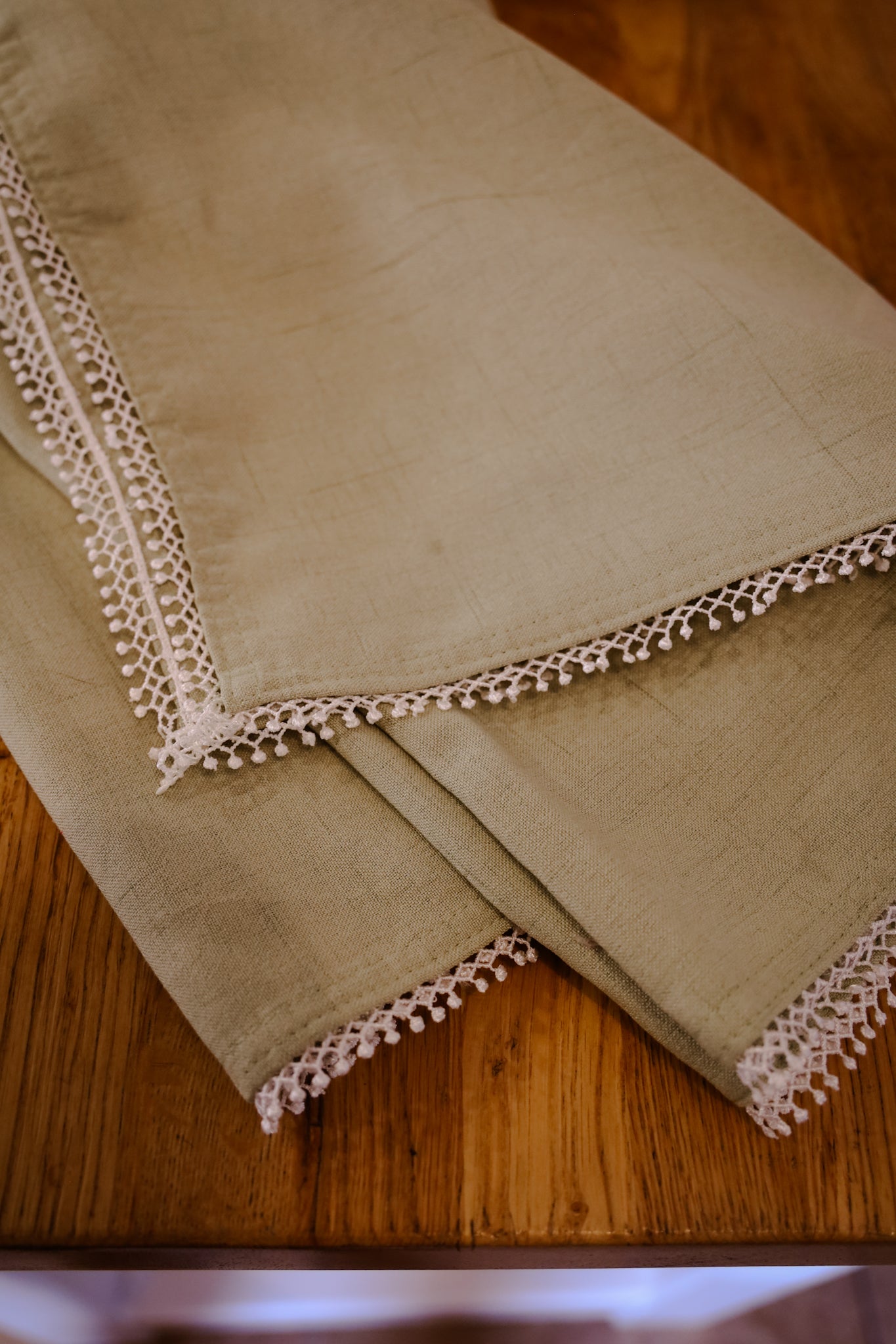 Green tablecloth