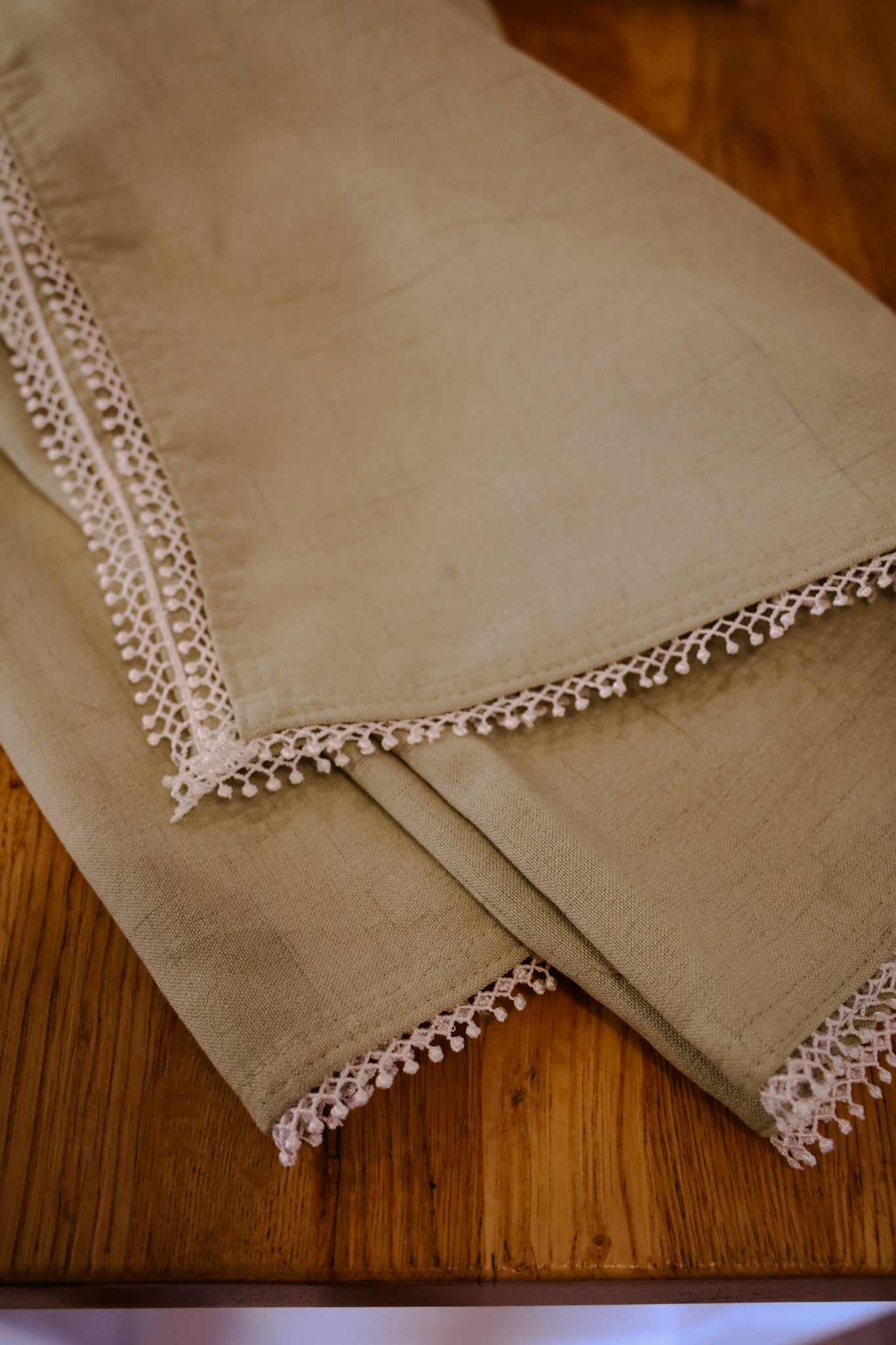Green tablecloth