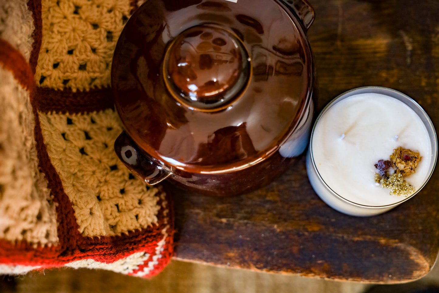 Brown stoneware crock