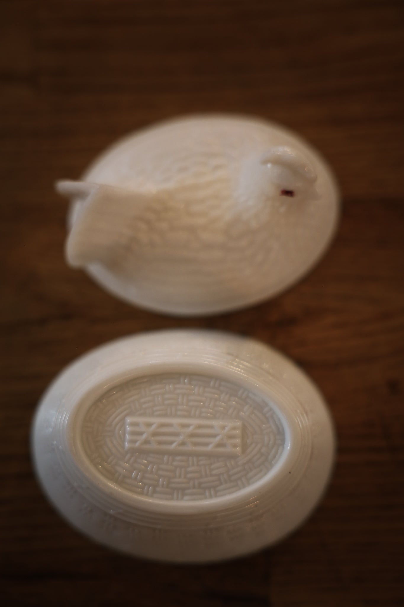 Vintage Milk Glass Hen on Nest