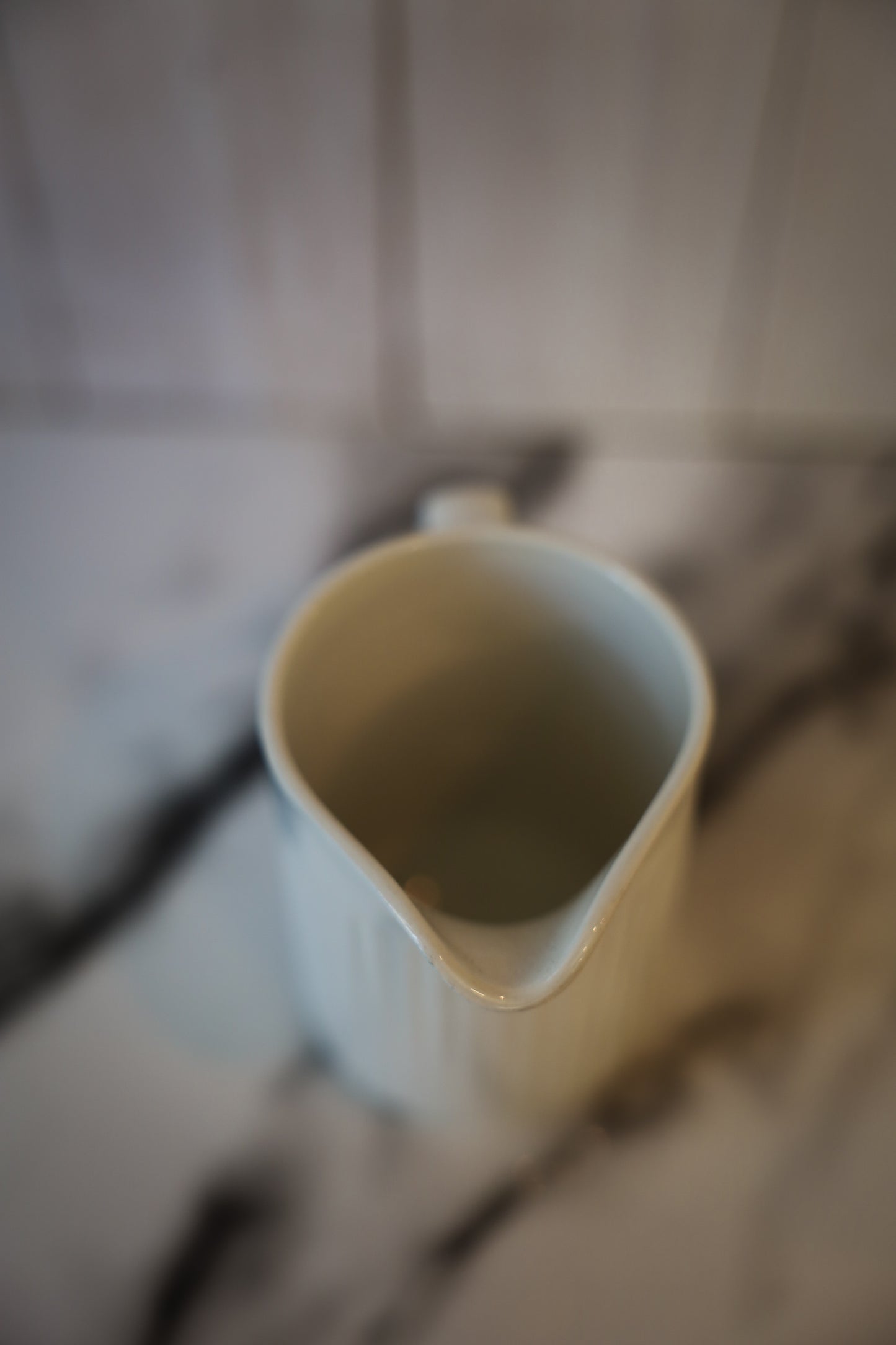 Cream Ribbed Ceramic Creamer