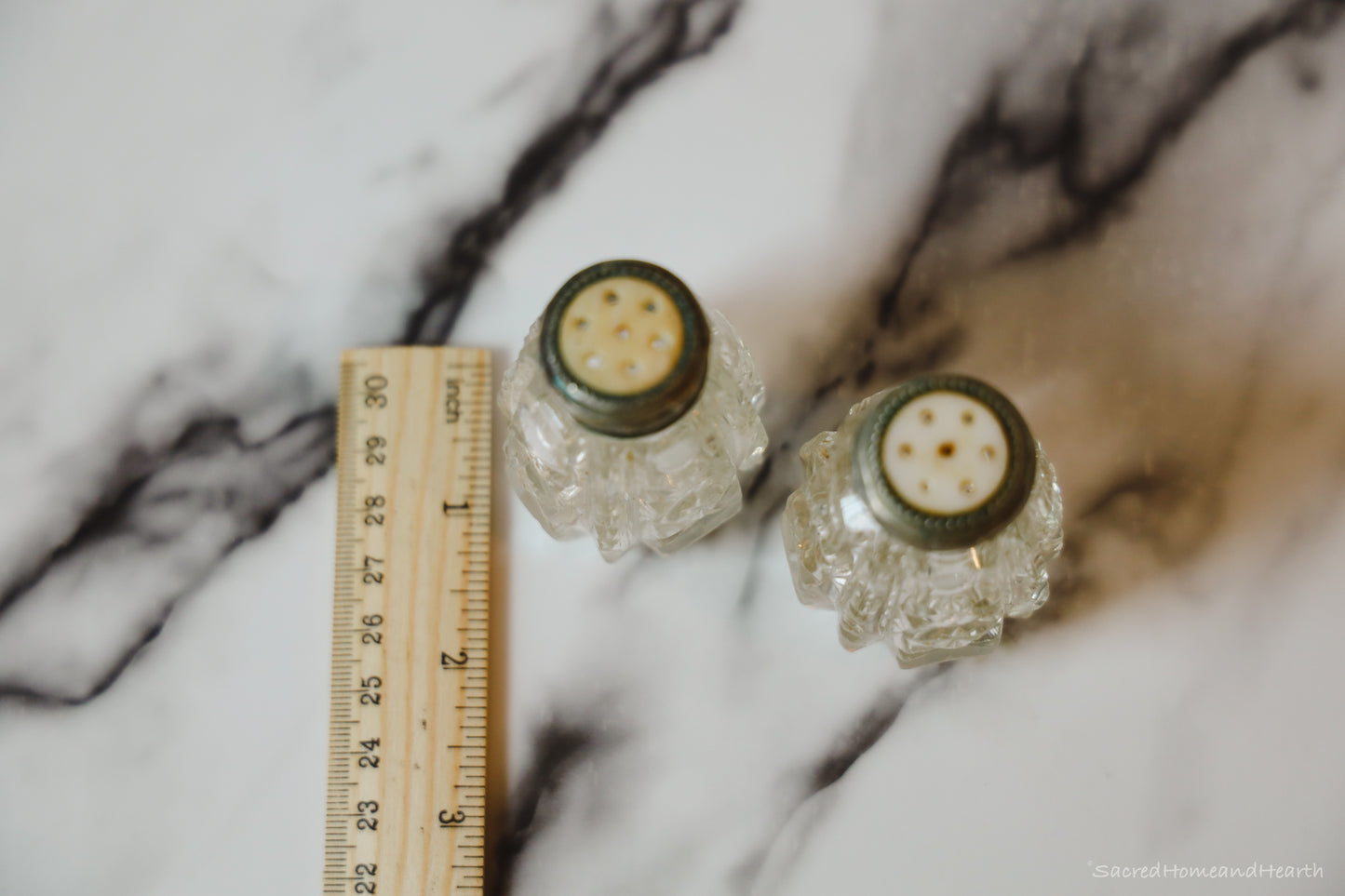 Vintage Glass Salt and Pepper Shakers