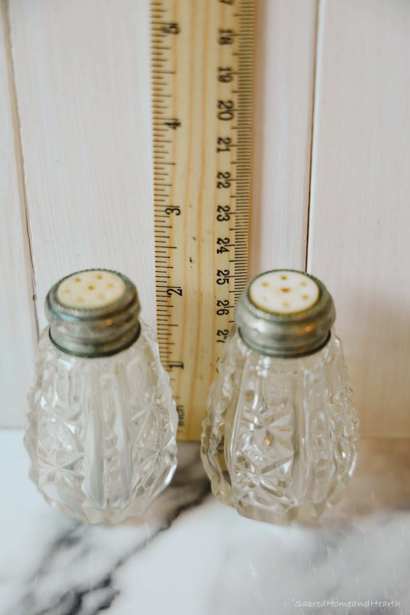 Vintage Glass Salt and Pepper Shakers