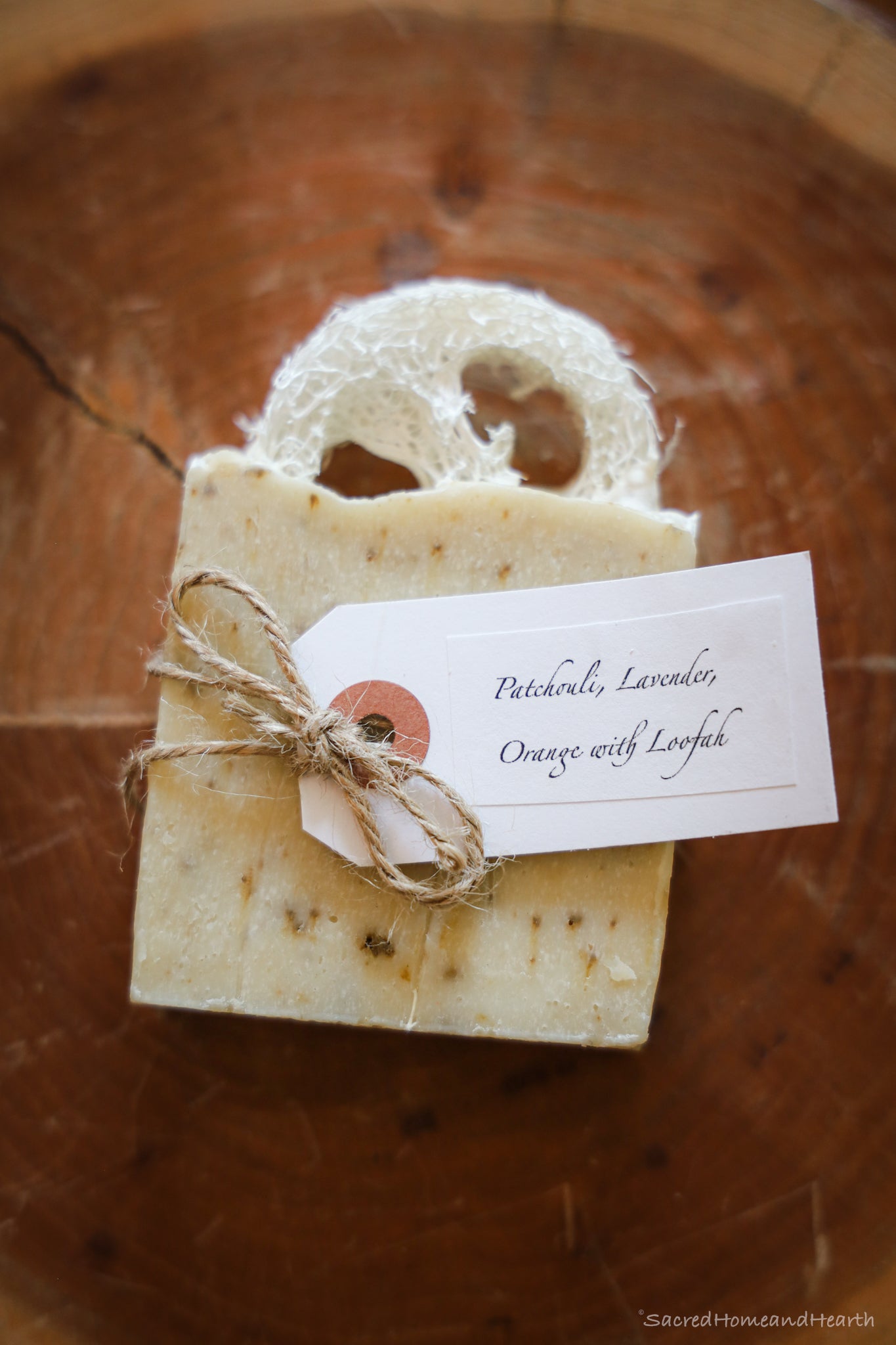 Patchouli, Lavender and Orange Soap Bar with Loofah