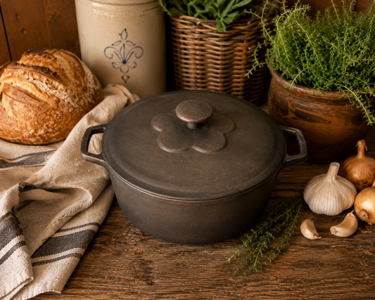 Vintage Cast Iron Dutch Oven with Lid