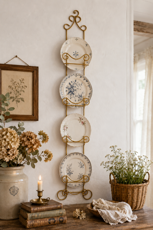 Vintage Brass Plate Rack
