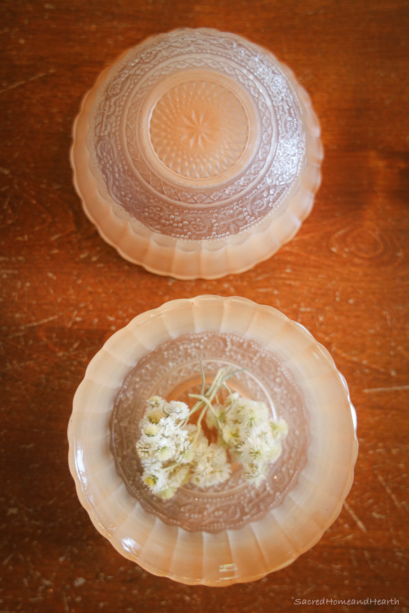 Rose Glass Bowls (set of 2)