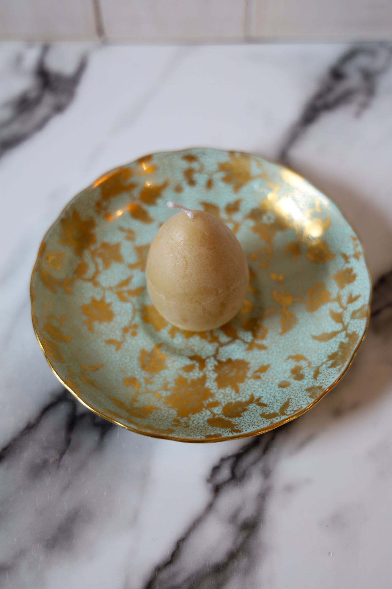 Teal and Gold Saucer