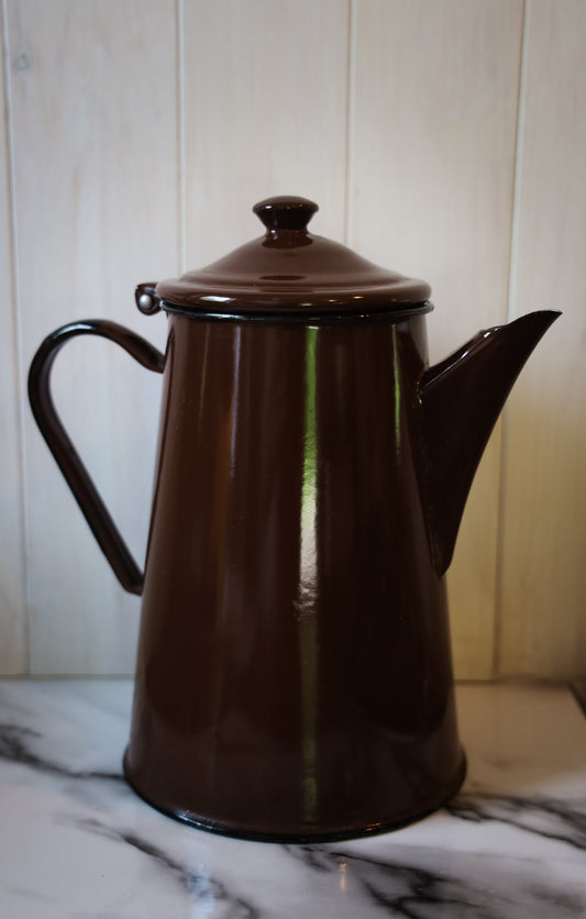 Brown Enamel Teapot