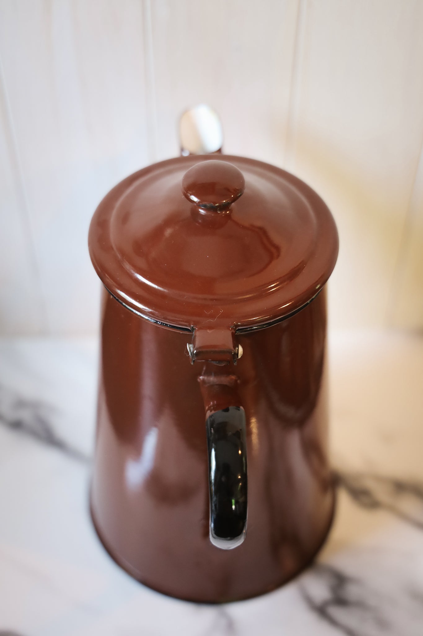 Brown Enamel Teapot