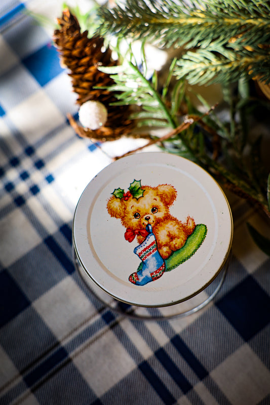 Pine Scented Candle in Tin Can(Teddy Bear)