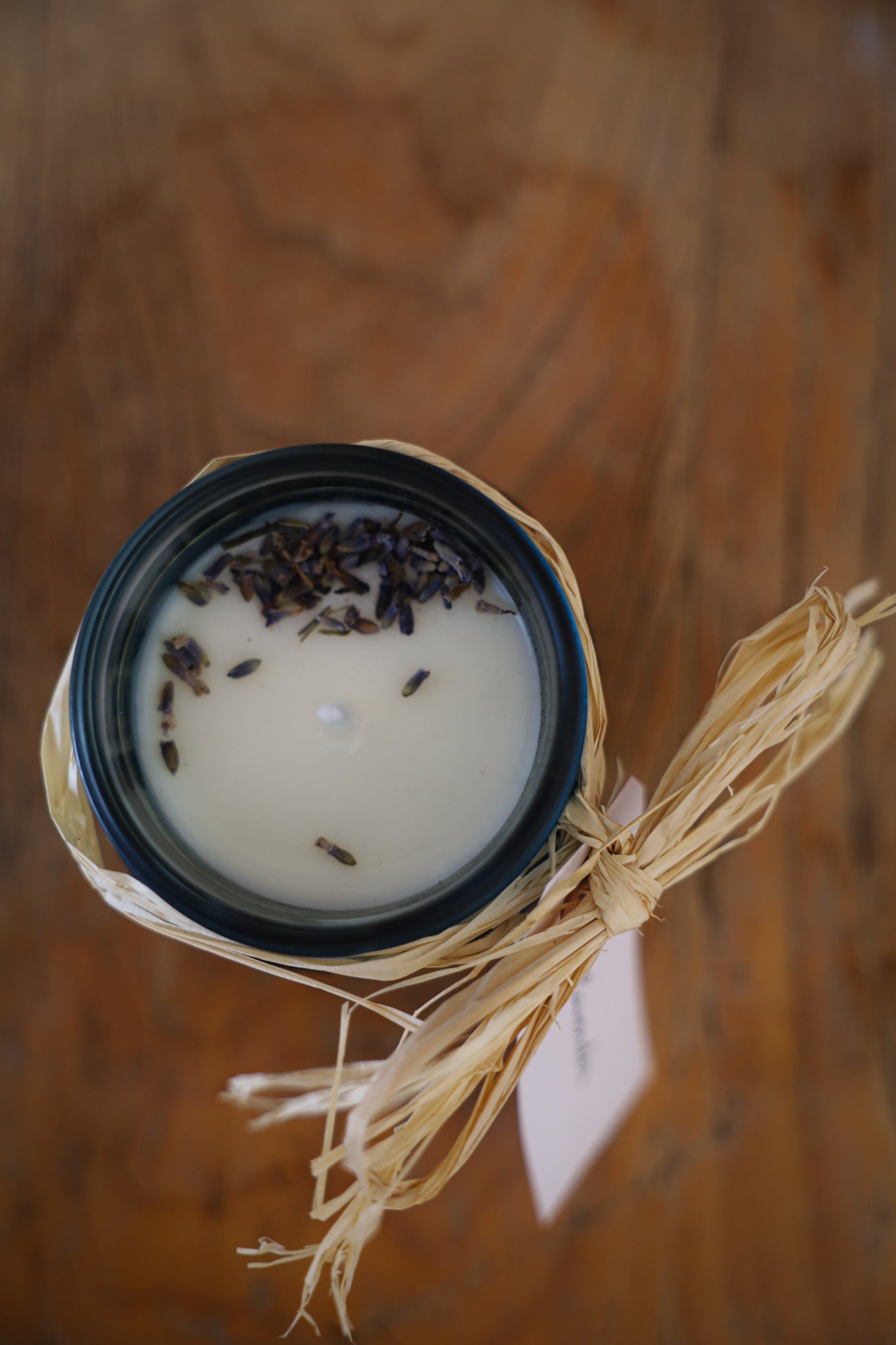 Lavender Candle in Blue Jar
