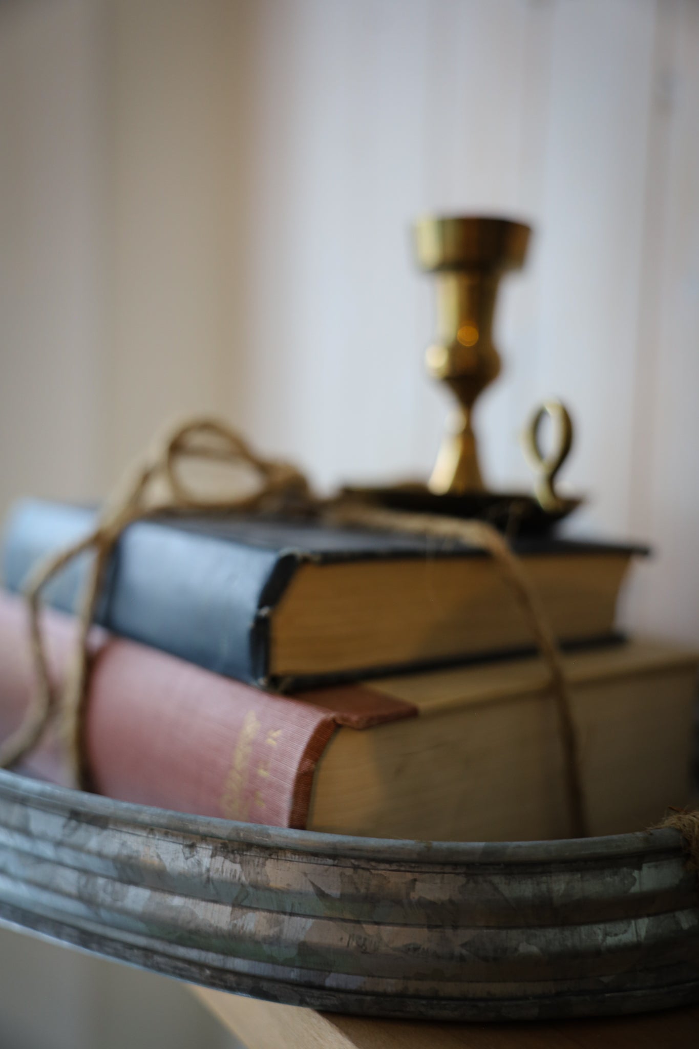 Metal Tray with Jute Handles