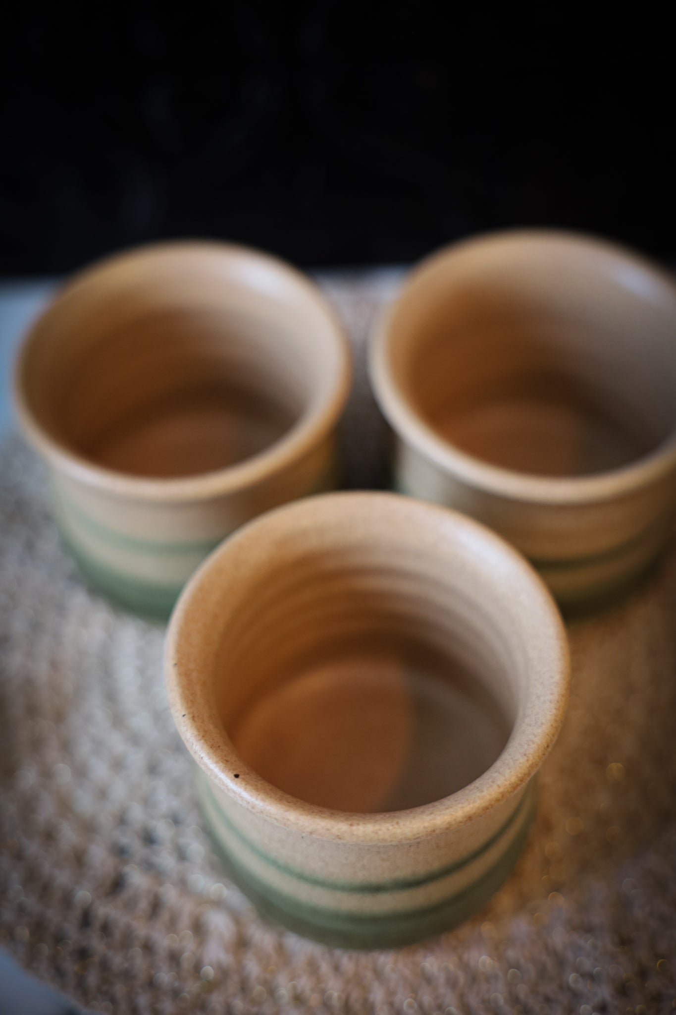 Green Pottery Cups(set of 6)
