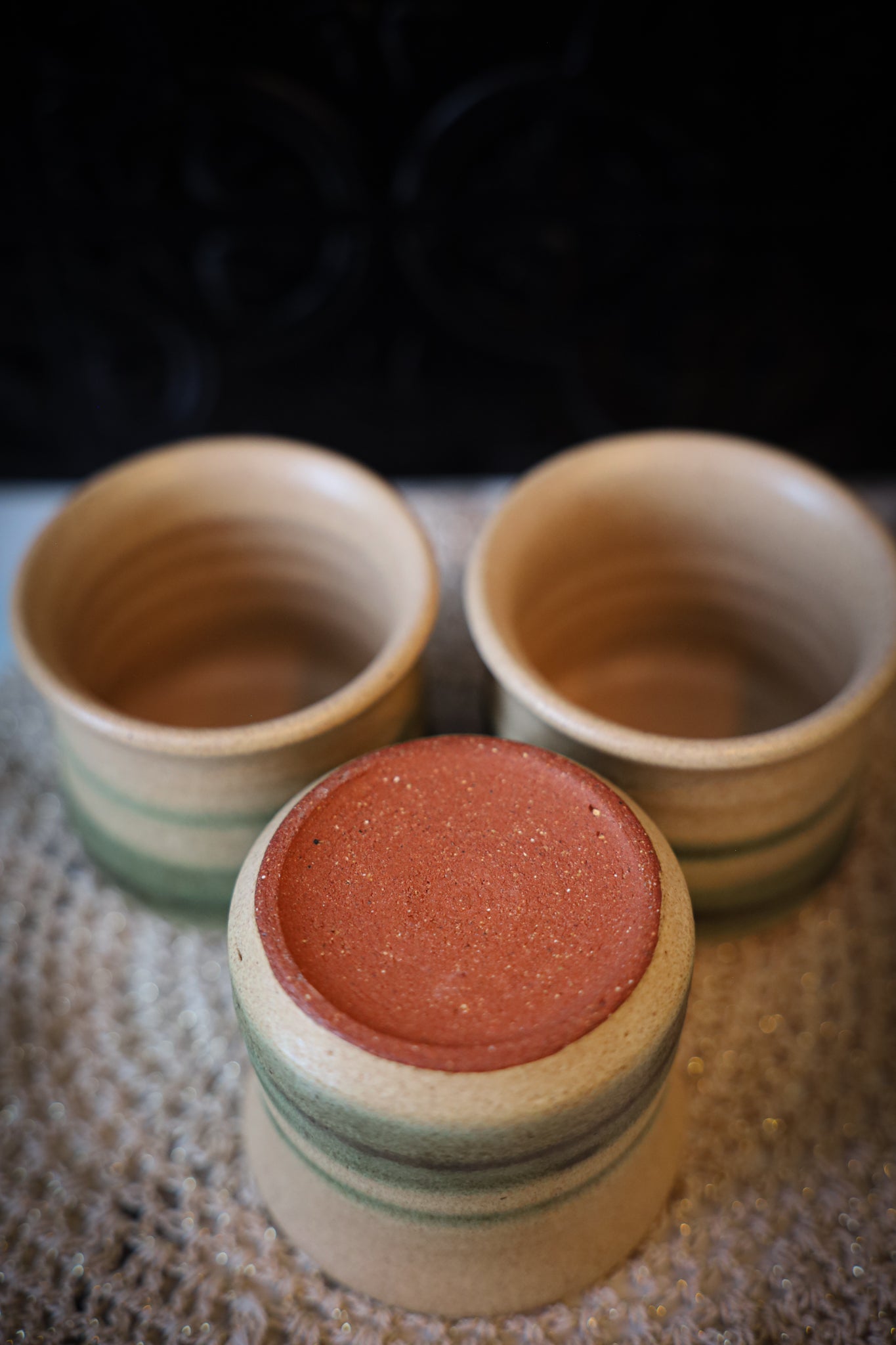 Green Pottery Cups(set of 6)