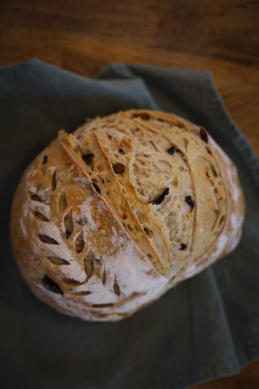 Olives and Rosemary Sourdough Bread