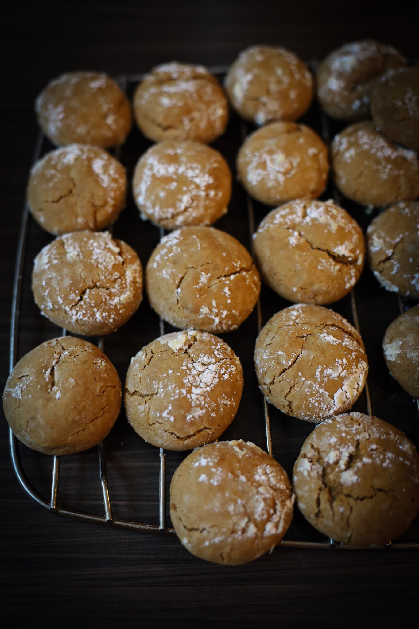 Sourdough Gingerbread Crinkle Cookies