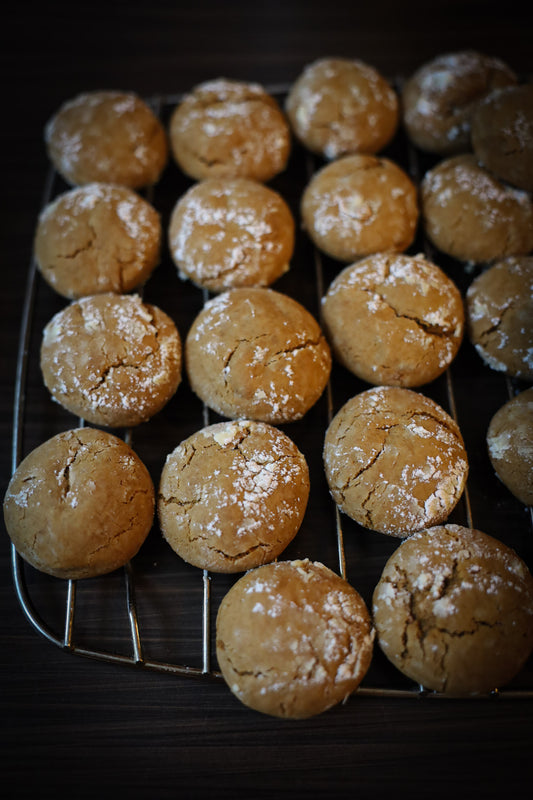 Sourdough Gingerbread Crinkle Cookies