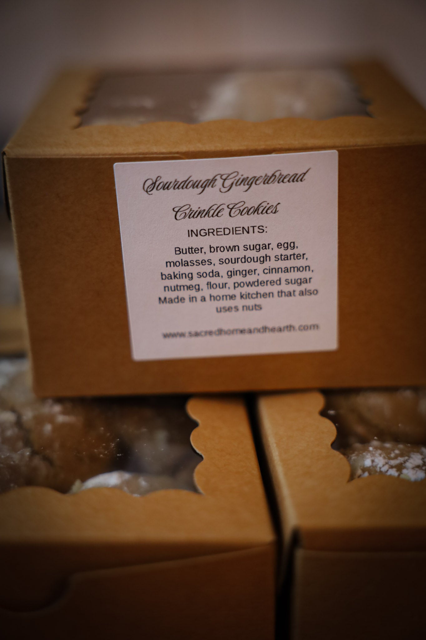 Sourdough Gingerbread Crinkle Cookies
