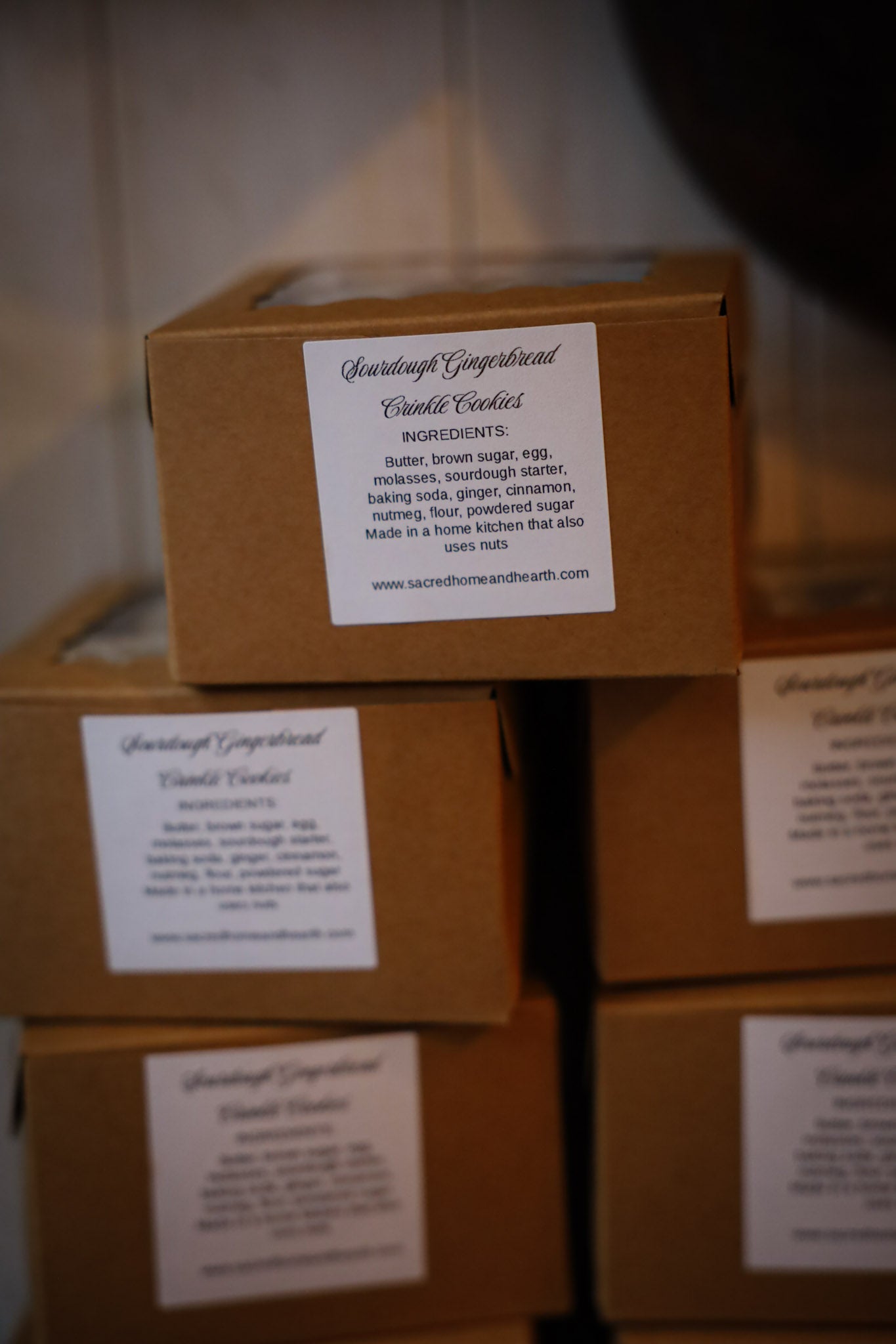 Sourdough Gingerbread Crinkle Cookies