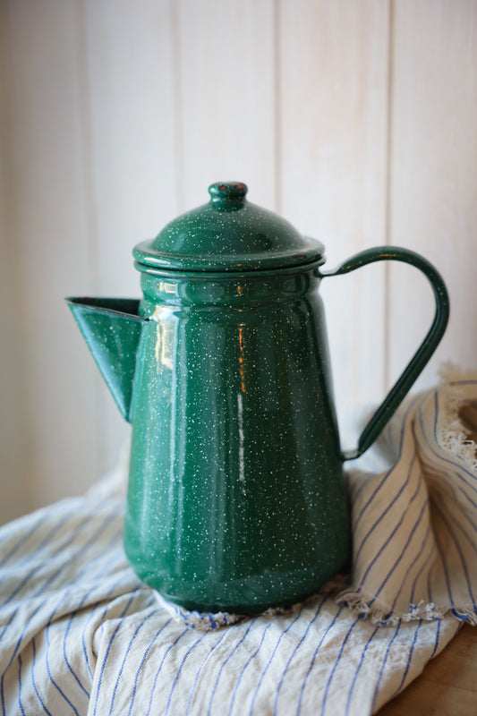 Green Enamel Teapot