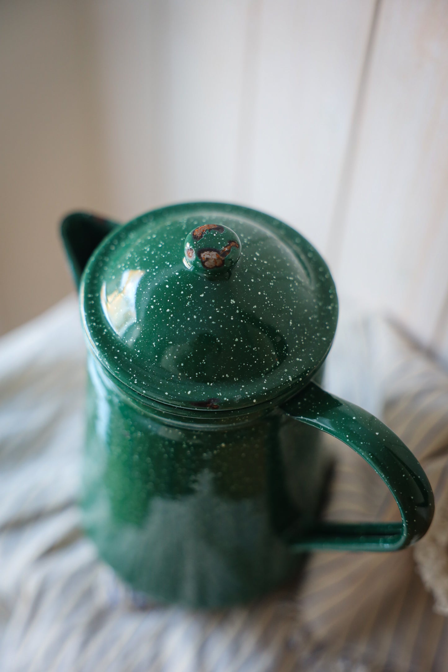 Green Enamel Teapot