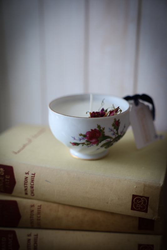 Rose Soy Wax Candle(tea cup)
