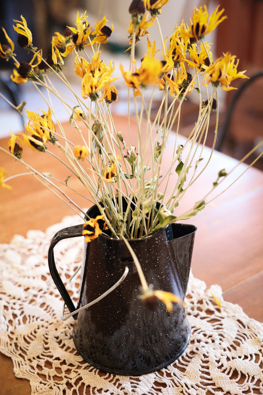 Black Enamel Tea Pot