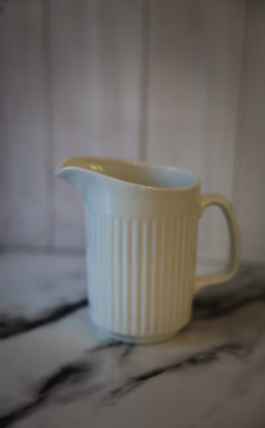Cream Ribbed Ceramic Creamer
