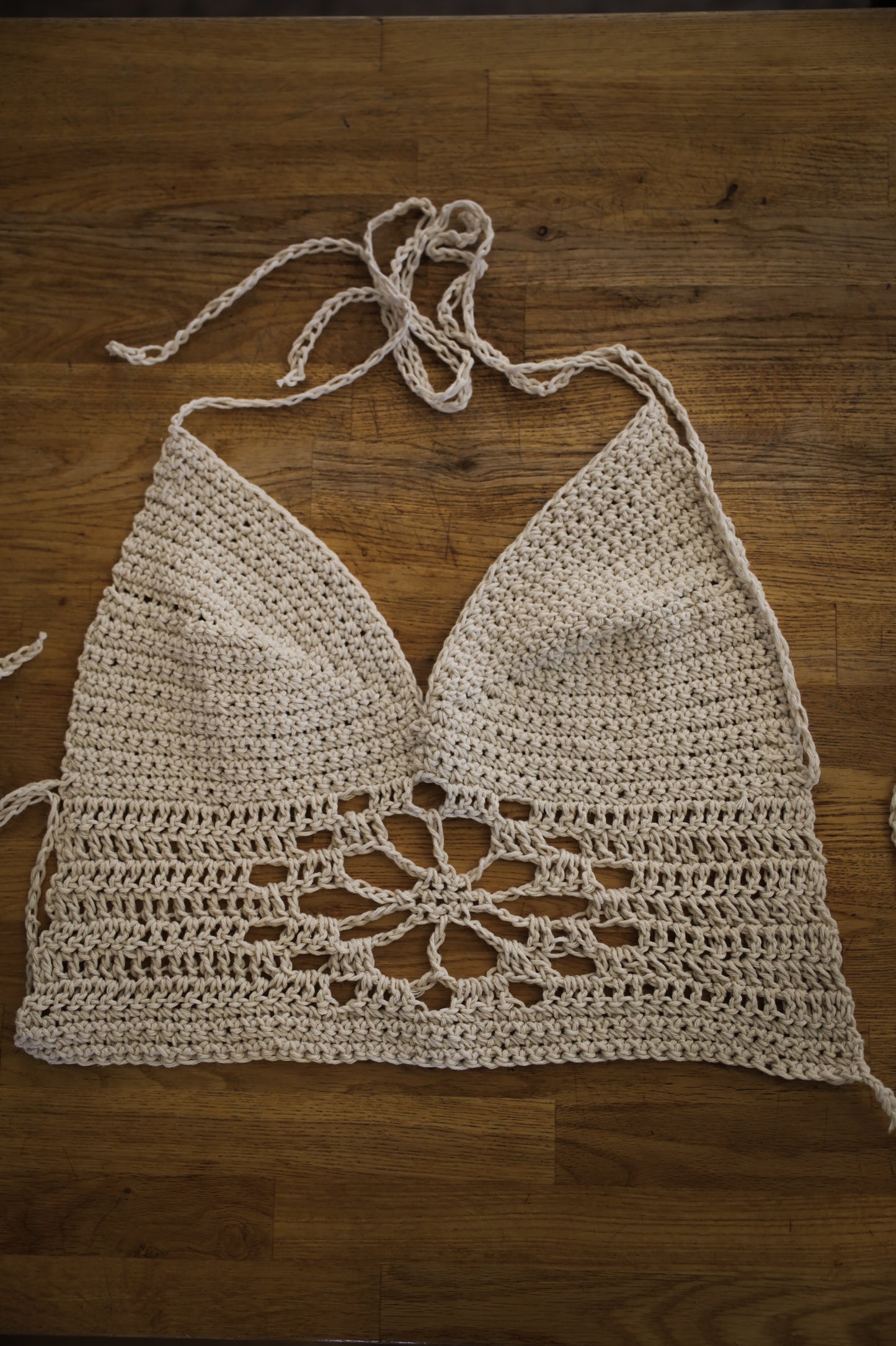 Hand-Crocheted Cotton Halter Top