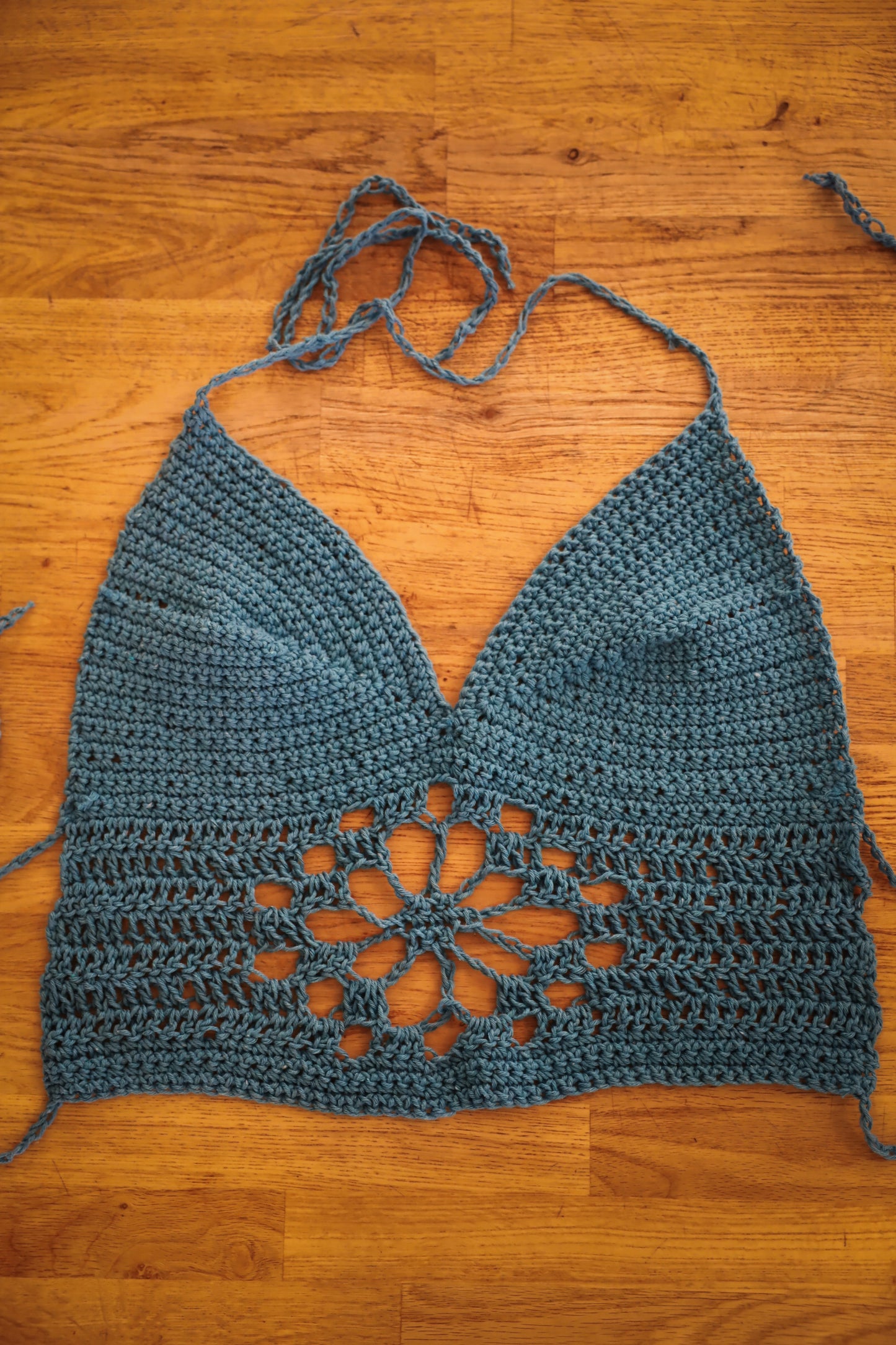 Hand-Crocheted Cotton Halter Top
