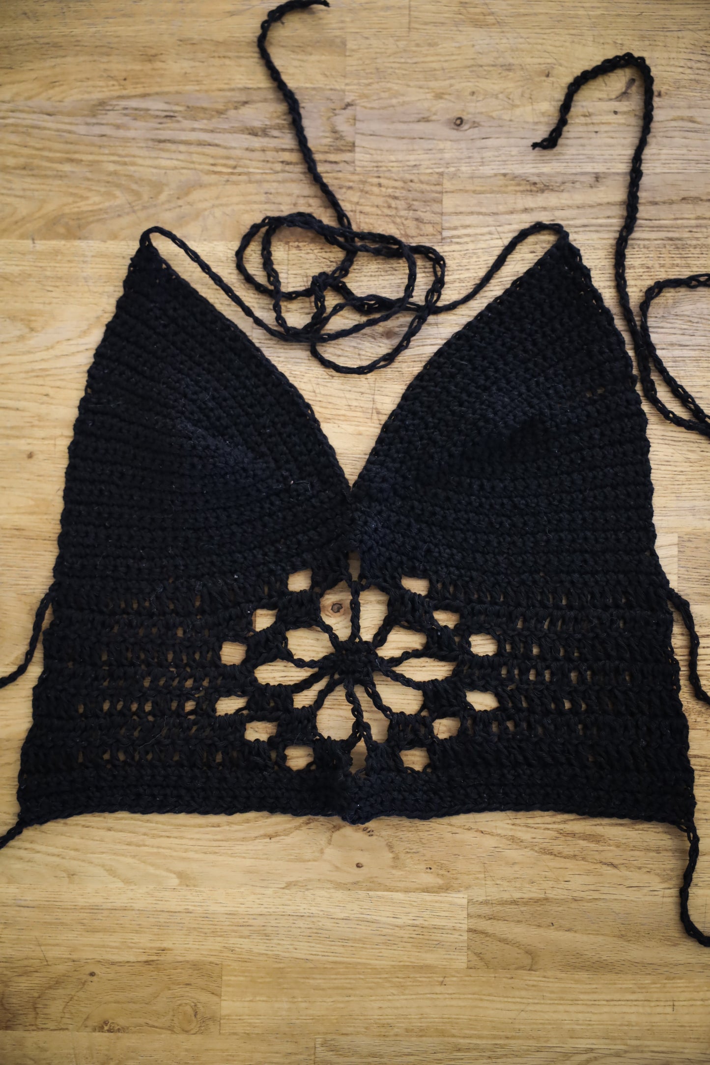 Hand-Crocheted Cotton Halter Top