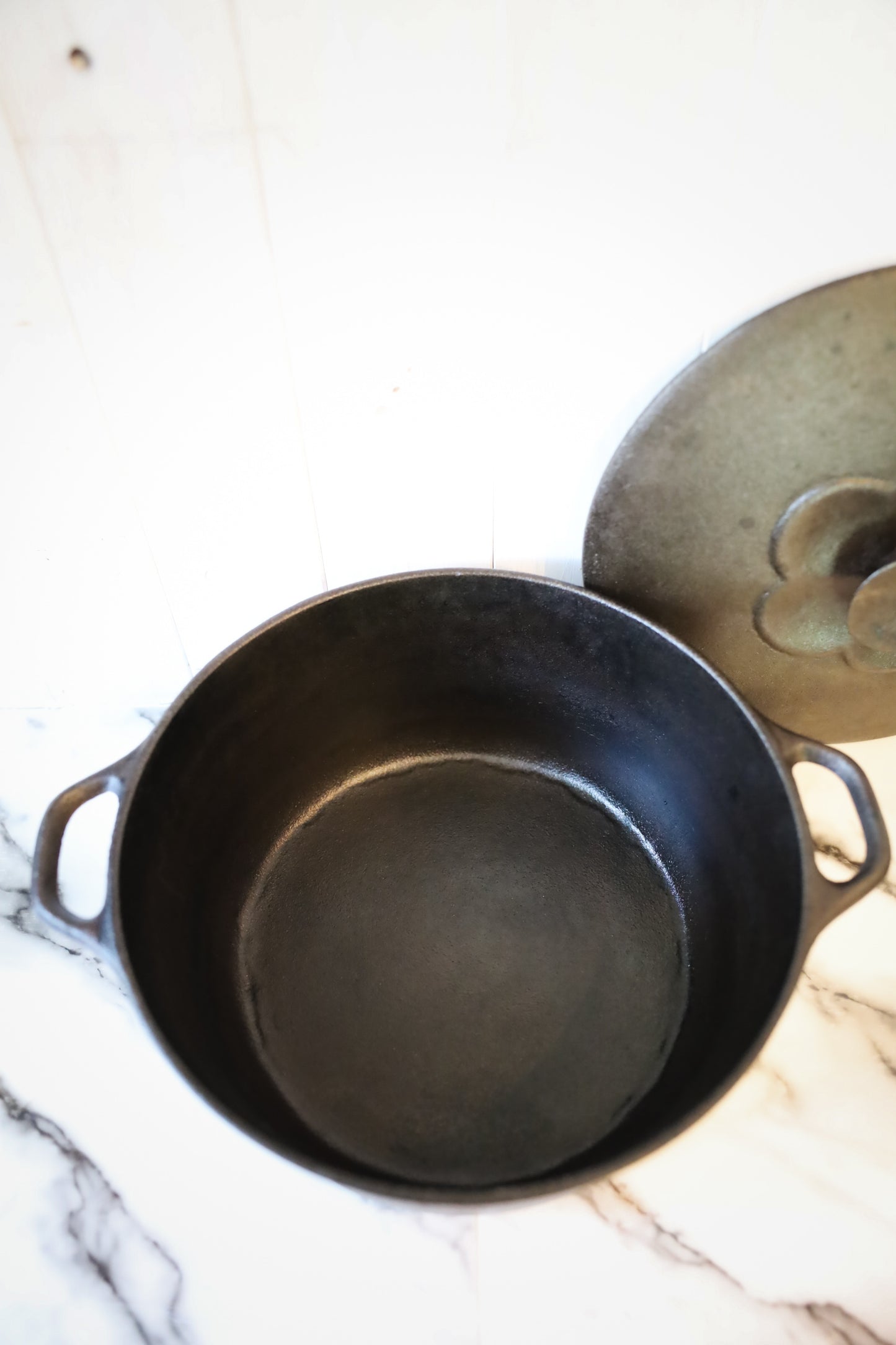 Vintage Cast Iron Dutch Oven with Lid