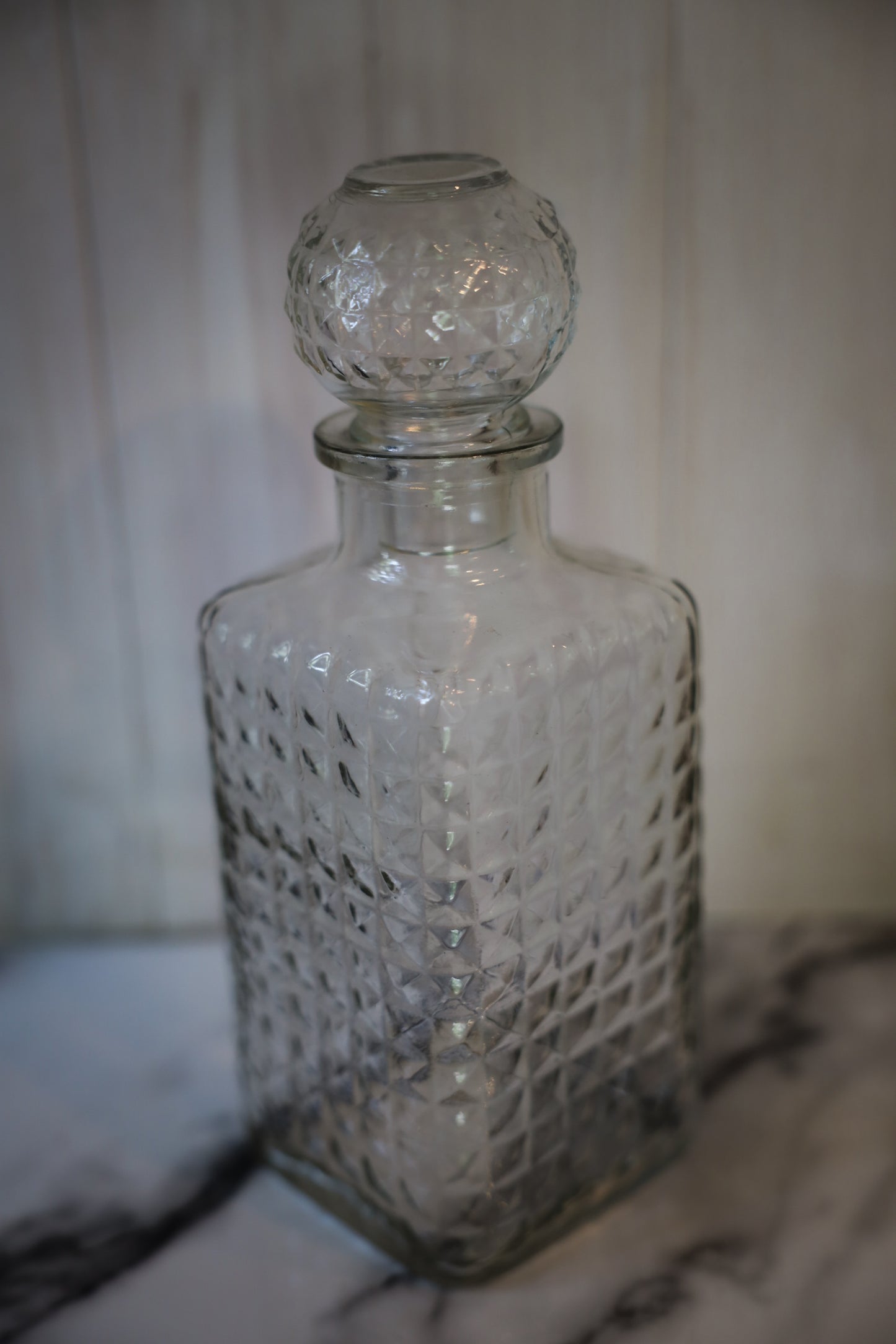 Vintage Silver-Plated Tray with Glass Decanter & Six Smoky Glasses