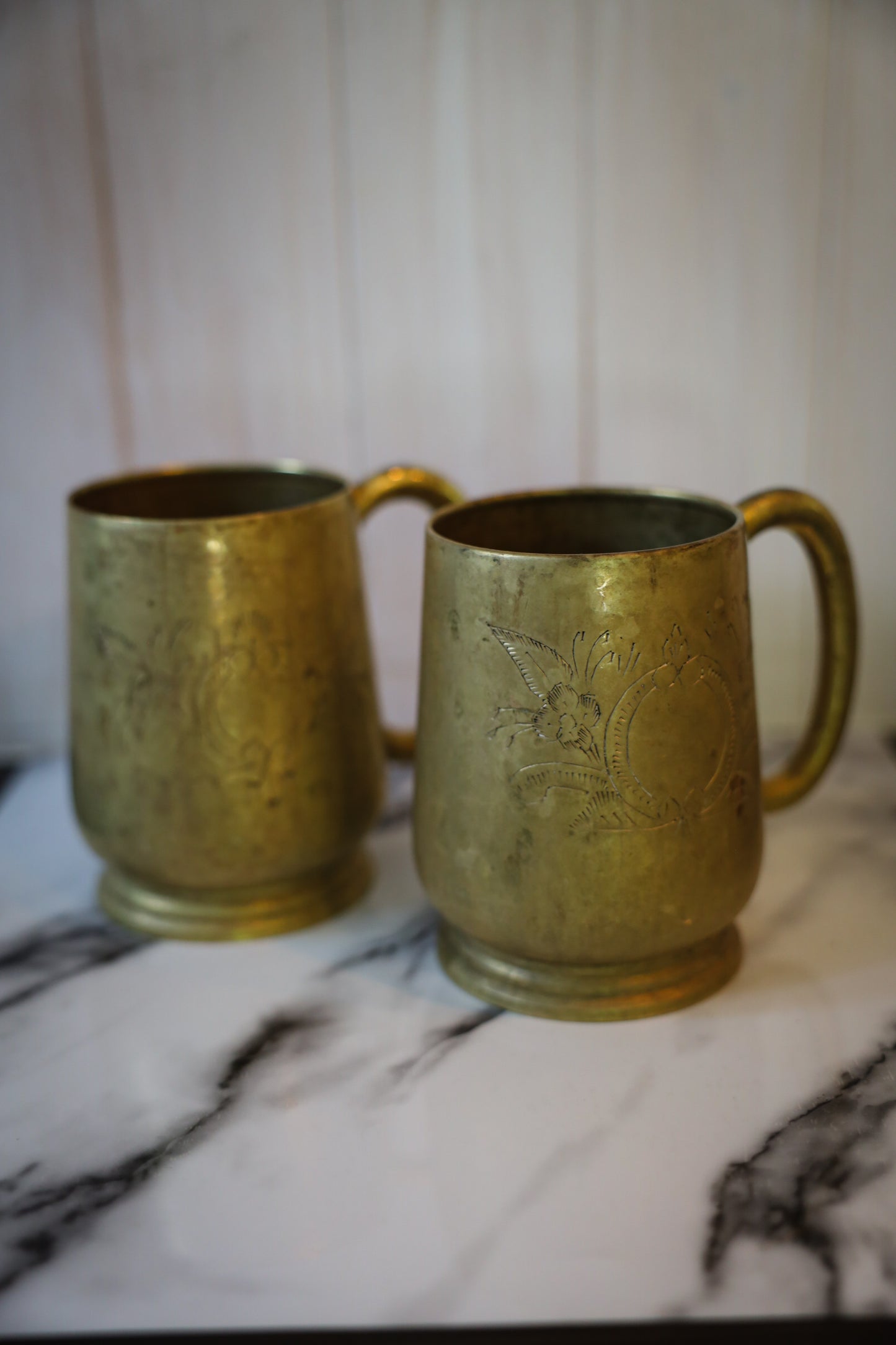 Vintage Brass Moscow Mule Mugs – Set of 2