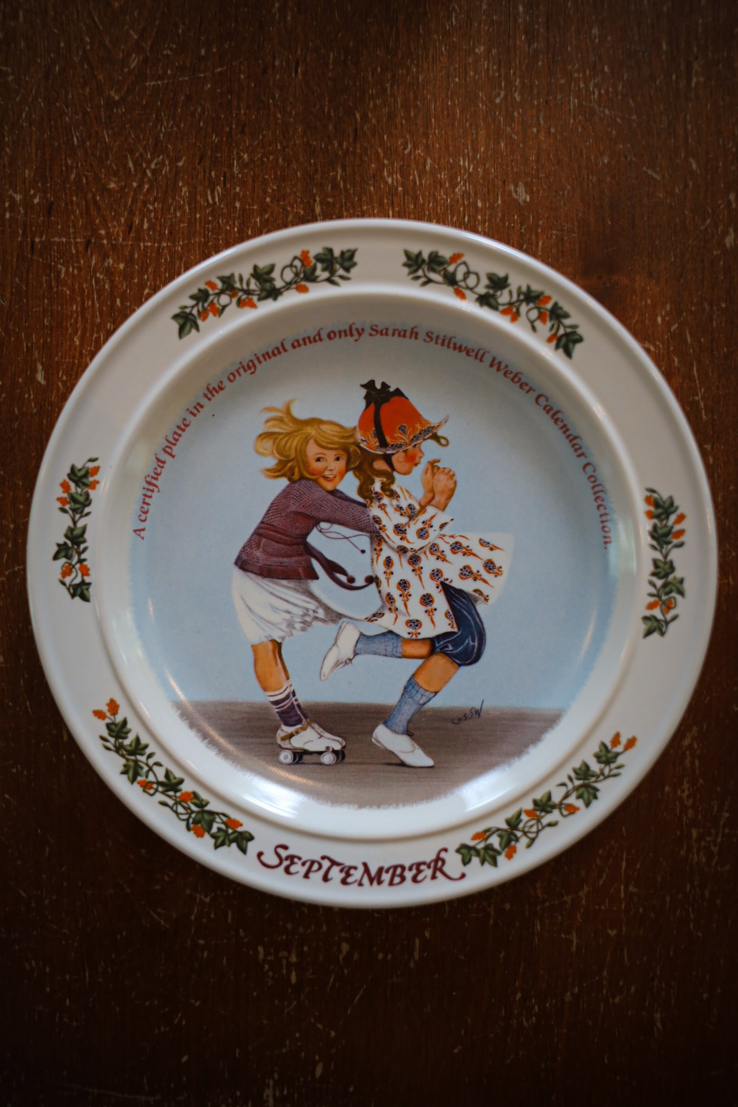 Vintage Four Seasons Collector Plate Display with Brass Wall Rack | Sarah Stilwell Weber Collection