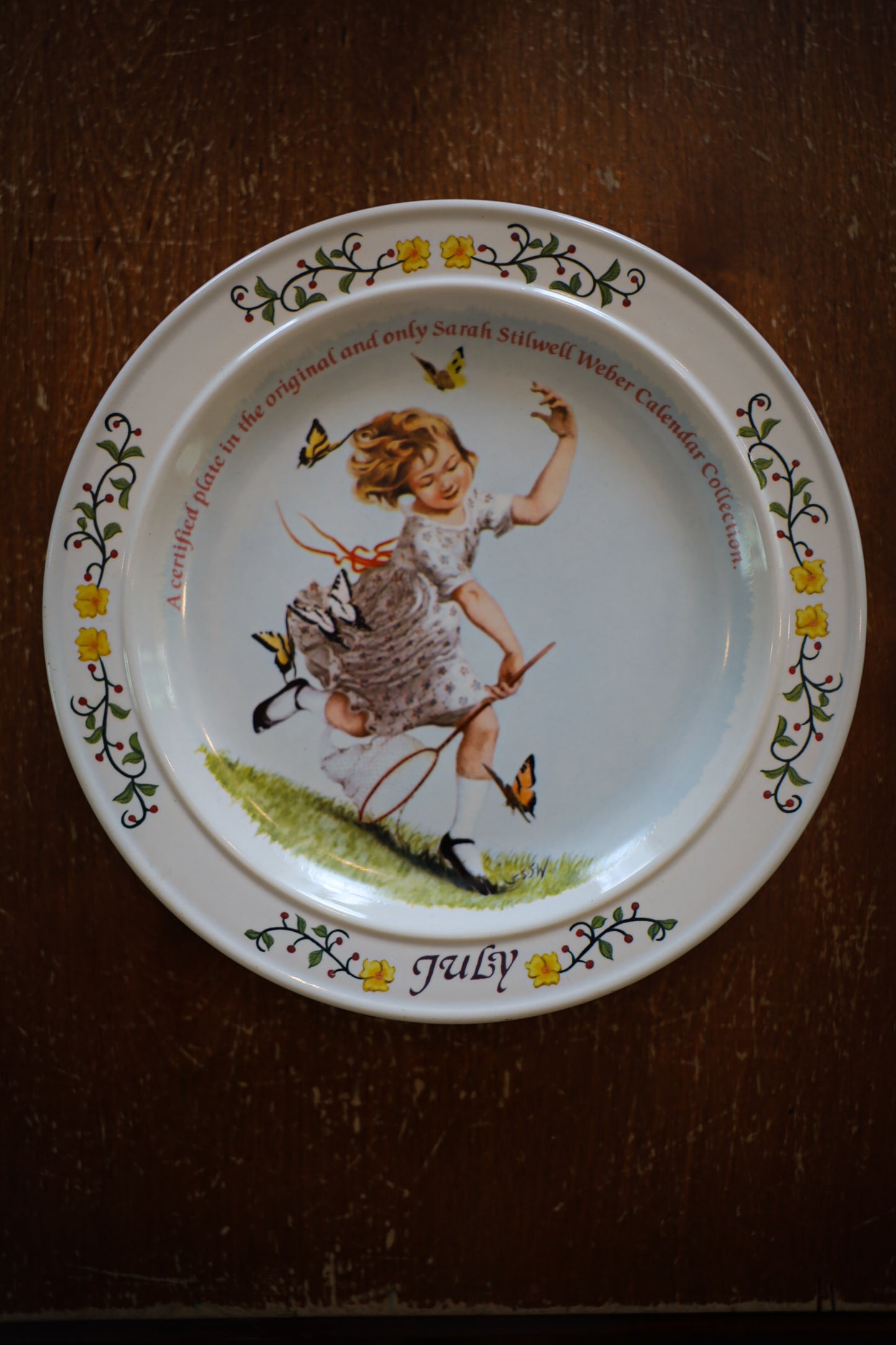 Vintage Four Seasons Collector Plate Display with Brass Wall Rack | Sarah Stilwell Weber Collection