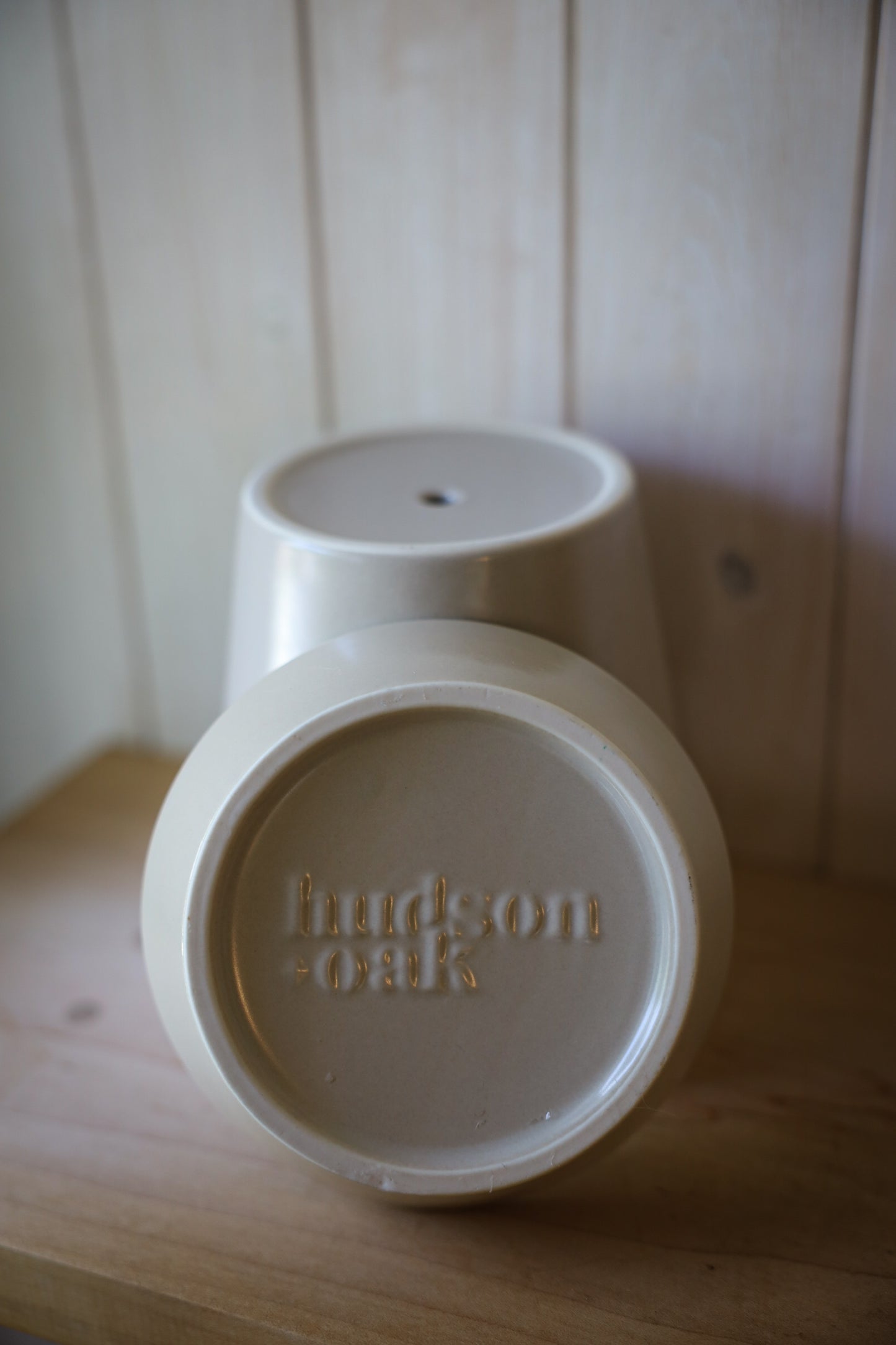 Hudson + Oak Ceramic Planter with Saucer