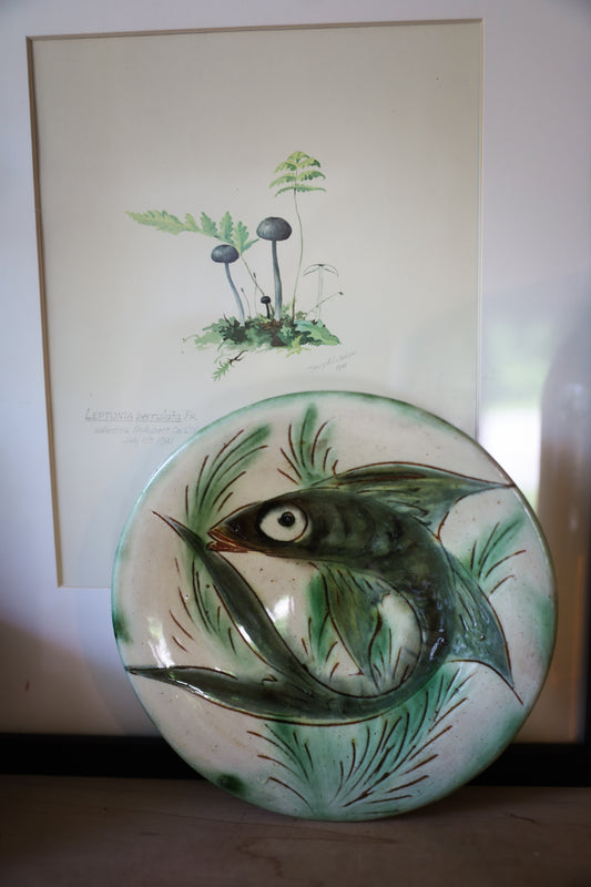 Hand-Painted Pottery Fish Plate