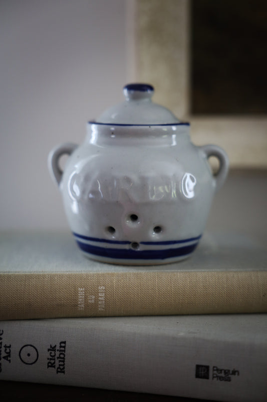 Blue & White Ceramic Garlic Keeper