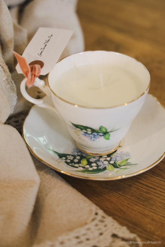 Lily of the Valley Tea cup Candle